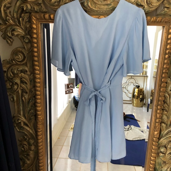 Public Desire Blue Wrap Dress - Picture 10 of 13